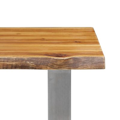 vidaXL Lavička 160 cm masívne akáciové drevo a nehrdzavejúca oceľ