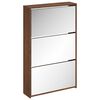 vidaXL Botn&iacute;k so zrkadlom 3-poschodov&yacute; hned&yacute; dub 63x17x102,5 cm