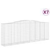 vidaXL Obl&uacute;kov&eacute; gabionov&eacute; ko&scaron;e 7 ks 400x50x140/160 cm pozink. železo