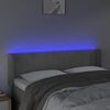 vidaXL Čelo postele s LED bledosivé 147x16x78/88 cm zamat