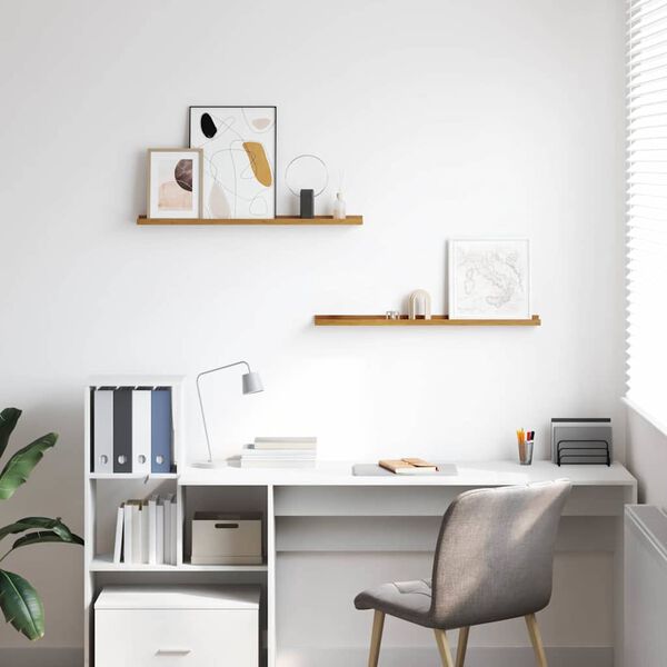 vidaXL Stenn&aacute; polica 2 pcs B&eacute;žov&aacute; 80 x 9 x 3 cm Kompozitn&eacute; drevo