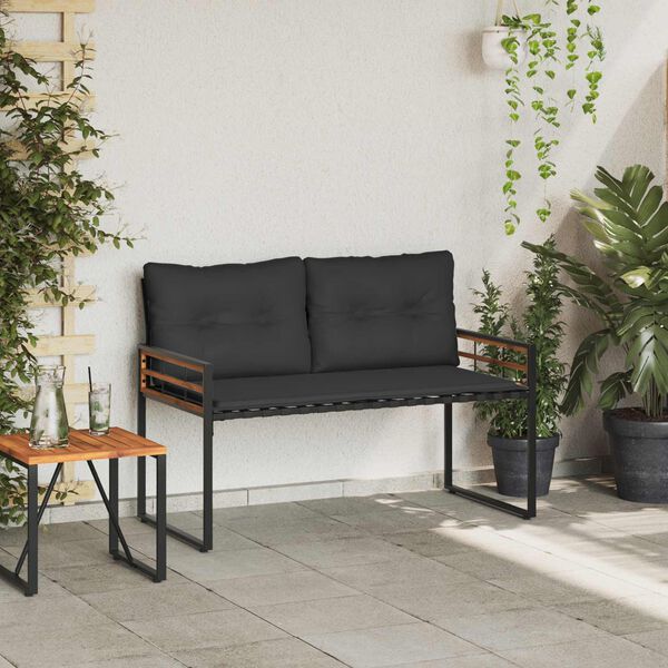 vidaXL Drevená lavička s vrstvami Tlmená sivá 114 x 55 x 77 cm