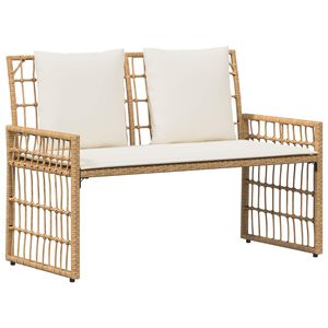 vidaXL Vonkaj&scaron;ia lavička 2 -Seater 116 x 55 x 82 cm Oceľ a poly ratan