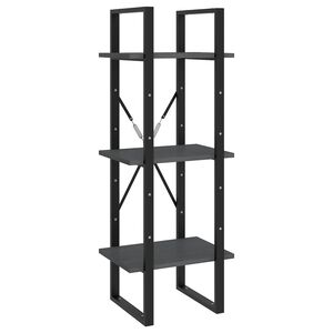 vidaXL Knižnica s 3 policami siv&aacute; 40x30x105 cm borovicov&yacute; mas&iacute;v