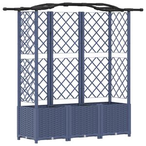 vidaXL Vyv&yacute;&scaron;en&yacute; z&aacute;hon s mriežkou a strechou Siv&aacute; 163 x 40 x 138 cm PP
