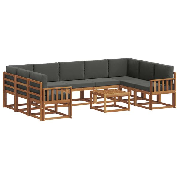 vidaXL Z&aacute;hradn&aacute; s&uacute;prava gaučov 10 pcs Pr&iacute;rodn&aacute; a antracitov&aacute;