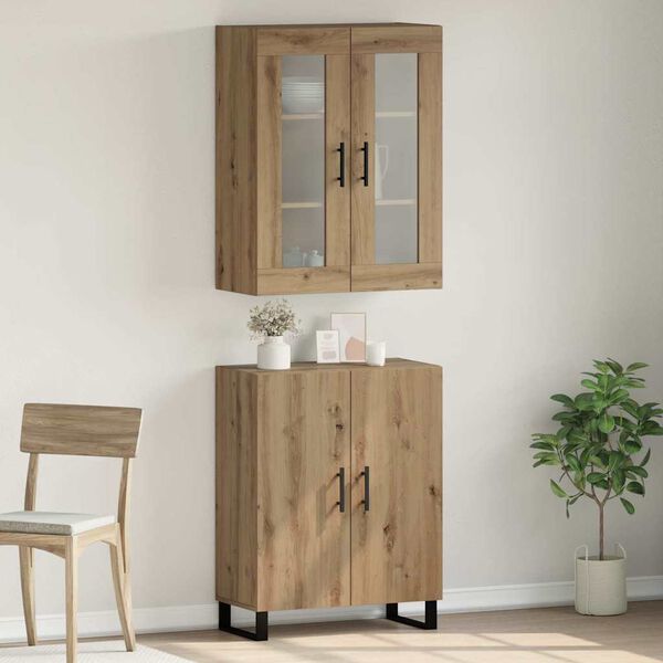 vidaXL Highboard 2 pcs dub artisan Kompozitn&eacute; drevo