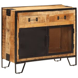 vidaXL Komoda 80x31x66 cm mas&iacute;vne surov&eacute; mangovn&iacute;kov&eacute; drevo a kov