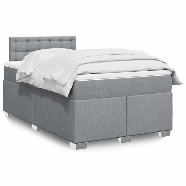 vidaXL Boxspring posteľ s matracom bledosivá 120x190 cm látka