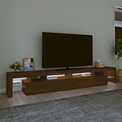 vidaXL TV skrinka s LED svetlami hnedý dub 260x36,5x40 cm