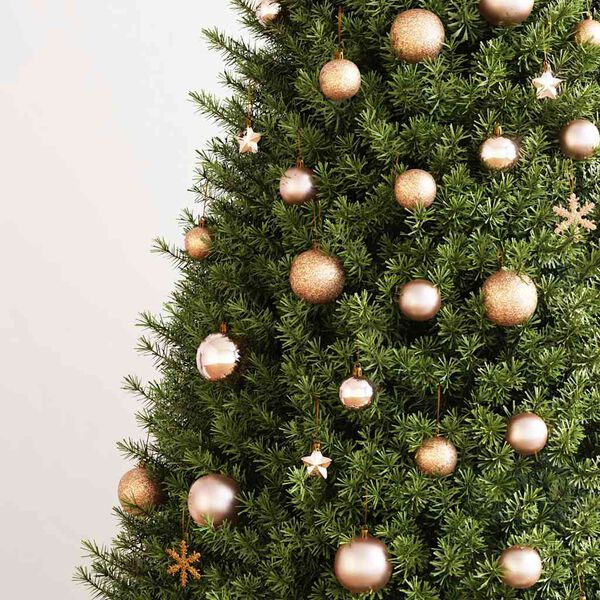 vidaXL 111-dielna sada vianočných ozdôb ružovo zlatá polystyrén