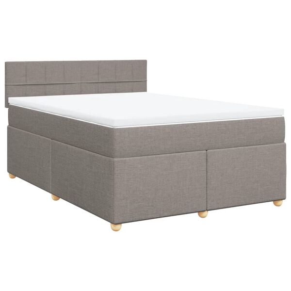 vidaXL Posteľn&yacute; r&aacute;m boxspring s matracom sivohned 160x200 cm l&aacute;tka