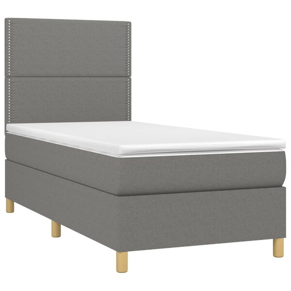 vidaXL Boxspring posteľ s matracom tmavosivá 100x200 cm látka