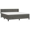 vidaXL Posteľn&yacute; r&aacute;m boxspring s matracom tmavosiv&yacute; 180x200 cm zamat