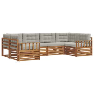 vidaXL S&uacute;pravy pohoviek s vank&uacute;&scaron;om 6 pcs Pr&iacute;rodn&aacute; a svetlosiv&aacute;