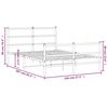 vidaXL Kovov&yacute; r&aacute;m postele s predn&yacute;m a zadn&yacute;m čelom biely 140x200 cm