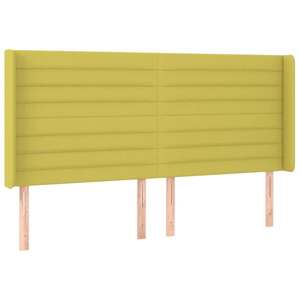 vidaXL Čelo postele s LED zelen&eacute; 163x16x118/128 cm l&aacute;tka