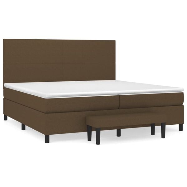 vidaXL Boxspring posteľ s matracom tmavohned&aacute; 200x200 cm l&aacute;tka