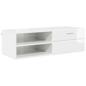 vidaXL Dreven&aacute; skrinka 100,5 x 39 x 30 cm Vysok&yacute; lesk bielej
