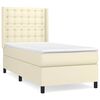 vidaXL Boxspring posteľ s matracom kr&eacute;mov&aacute; 90x200 cm umel&aacute; koža
