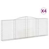 vidaXL Obl&uacute;kov&eacute; gabionov&eacute; ko&scaron;e 4 ks 400x30x140/160 cm pozink. železo