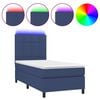 vidaXL Posteľ boxsping s matracom a LED modr&aacute; 90x190 cm l&aacute;tka