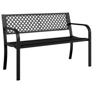 vidaXL Z&aacute;hradn&aacute; lavica 119 cm čierna oceľ