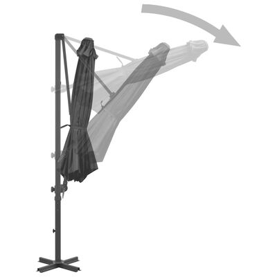 vidaXL Závesný slnečník s hliníkovou tyčou antracitový 300 cm