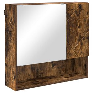 vidaXL Zrkadlov&aacute; skrinka Dymov&aacute; dub 59 x 17 x 55 cm Kompozitn&eacute; drevo
