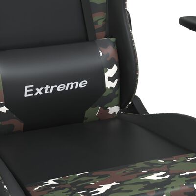 vidaXL Herná stolička čierna a maskáčová umelá koža