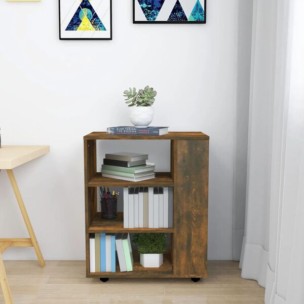 vidaXL Skrinka na kolieskach dymov&yacute; dub 60x35x75 cm spracovan&eacute; drevo