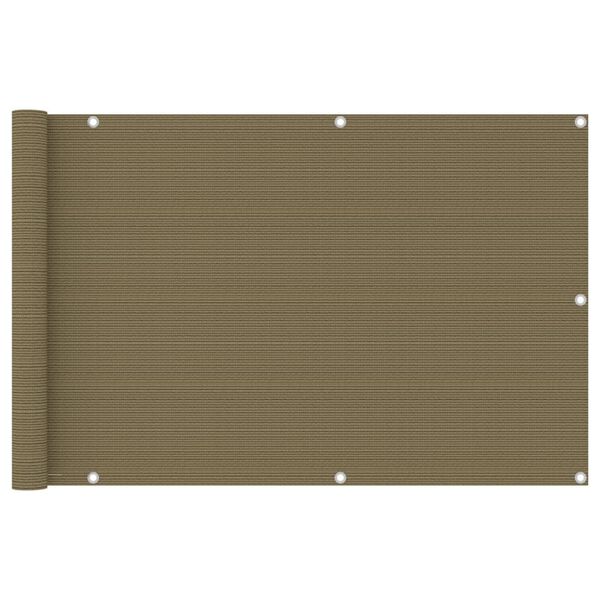 vidaXL Balkónová markíza, sivohnedá 90x600 cm, HDPE