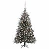 vidaXL Umel&yacute; vianočn&yacute; stromček s LED, sadou g&uacute;ľ a snehom 180cm PVC+PE