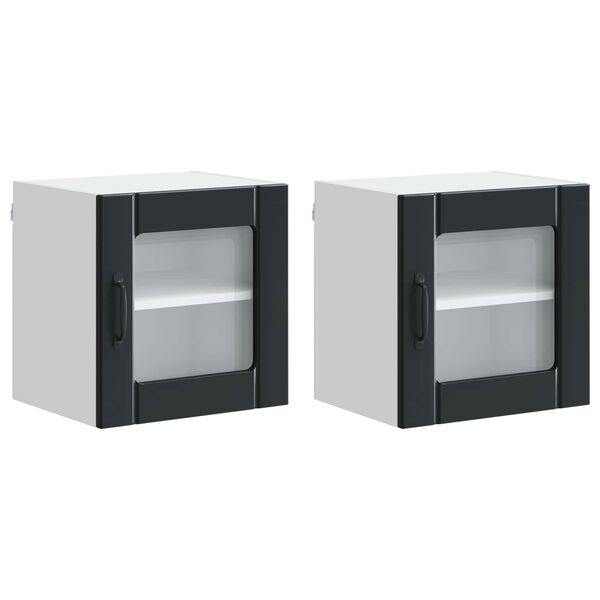 vidaXL Kuchynsk&aacute; skriňa 2 pcs Čierna 40 x 31 x 40 cm Kompozitn&eacute; drevo