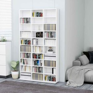 vidaXL Skrinka na CD, biela 102x23x177,5 cm, kompozitn&eacute; drevo