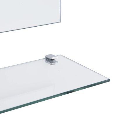 vidaXL Nástenné zrkadlo s 5 poličkami, strieborné 100x60 cm