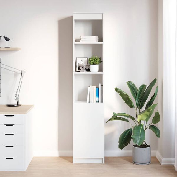 vidaXL Highboard White 37,5x35x180 cm Kon&scaron;trukt&eacute;rske drevo