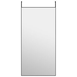 vidaXL Zrkadlo na dvere čierne 50x100 cm sklo a hlin&iacute;k