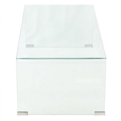 vidaXL Konferenčný stolík z tvrdeného skla, 98x45x30 cm, priehľadný