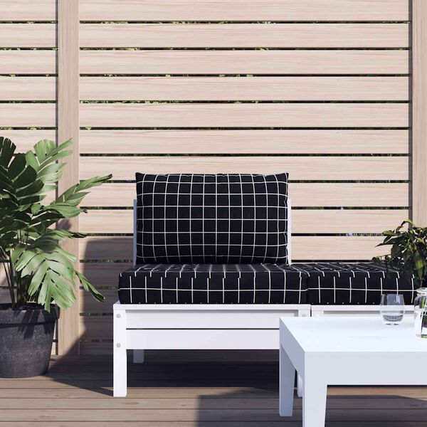 vidaXL Podu&scaron;ky na paletov&uacute; pohovku 2ks čierne k&aacute;rovan&eacute; oxfordsk&aacute; l&aacute;tka