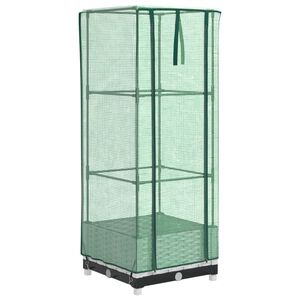 vidaXL Z&aacute;hon s krytom na sklen&iacute;k ratanov&yacute; vzhľad 40x40x123 cm