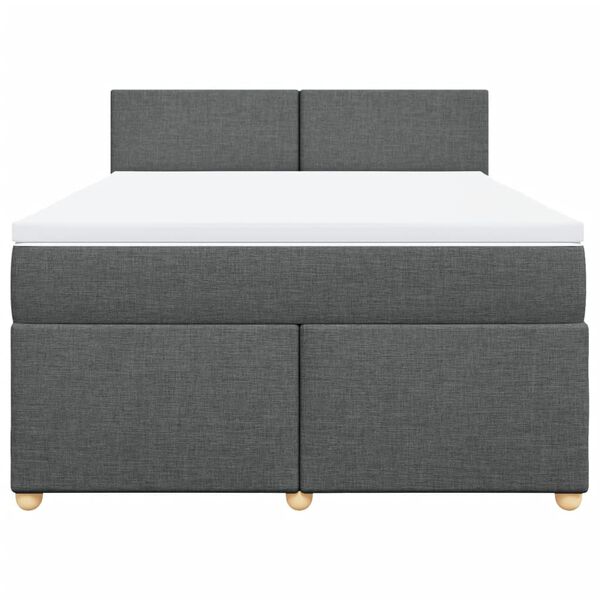 vidaXL Boxspring posteľ s matracom tmavosivá 140x190 cm látka
