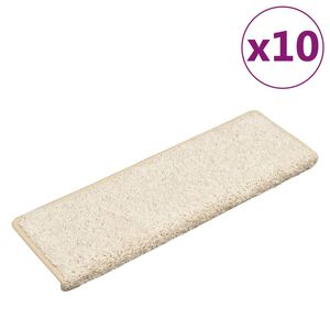 vidaXL Schodov&eacute; rohože 10 ks 65x21x4 cm biele s obdĺžnikov&yacute;m okrajom