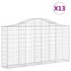 vidaXL Obl&uacute;kov&eacute; gabi&oacute;nov&eacute; ko&scaron;e 13 ks 200x30x100/120cm pozinkov. železo