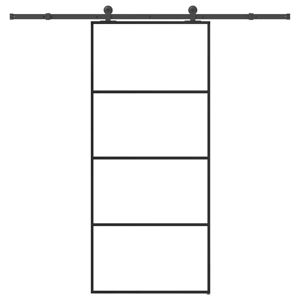 vidaXL Posuvn&eacute; dvere s kovan&iacute;m ESG sklo a hlin&iacute;k 90x205 cm
