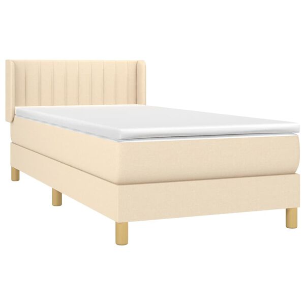 vidaXL Boxspring posteľ s matracom kr&eacute;mov&aacute; 100x200 cm l&aacute;tka