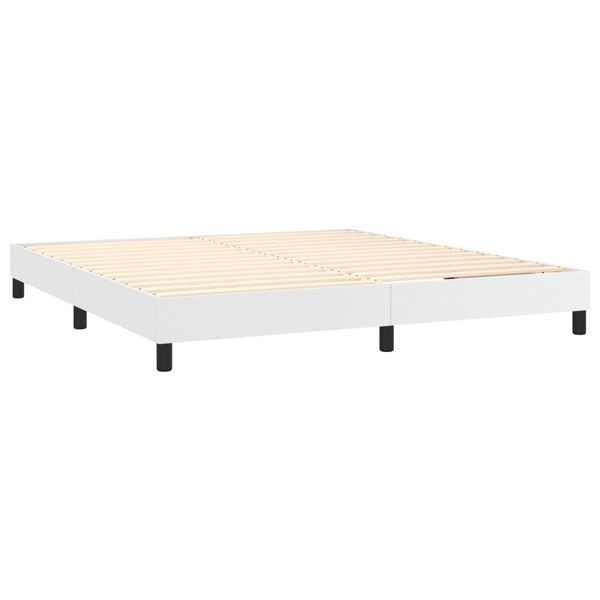 vidaXL Boxspring posteľ s matracom biela 180x200 cm umelá koža