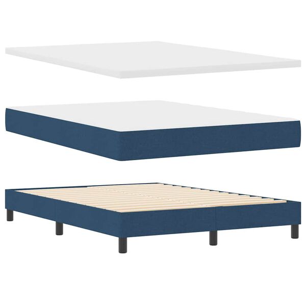 vidaXL Posteľ boxspring s matracom s matracmi Modr&aacute; 140 x 190 cm l&aacute;tka