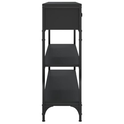 vidaXL Konzolový stolík čierny 100x25x75 cm kompozitné drevo
