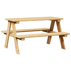 vidaXL Detsk&yacute; st&ocirc;l s lavicami IRUN 90x79,5x50 cm mas&iacute;vne drevo